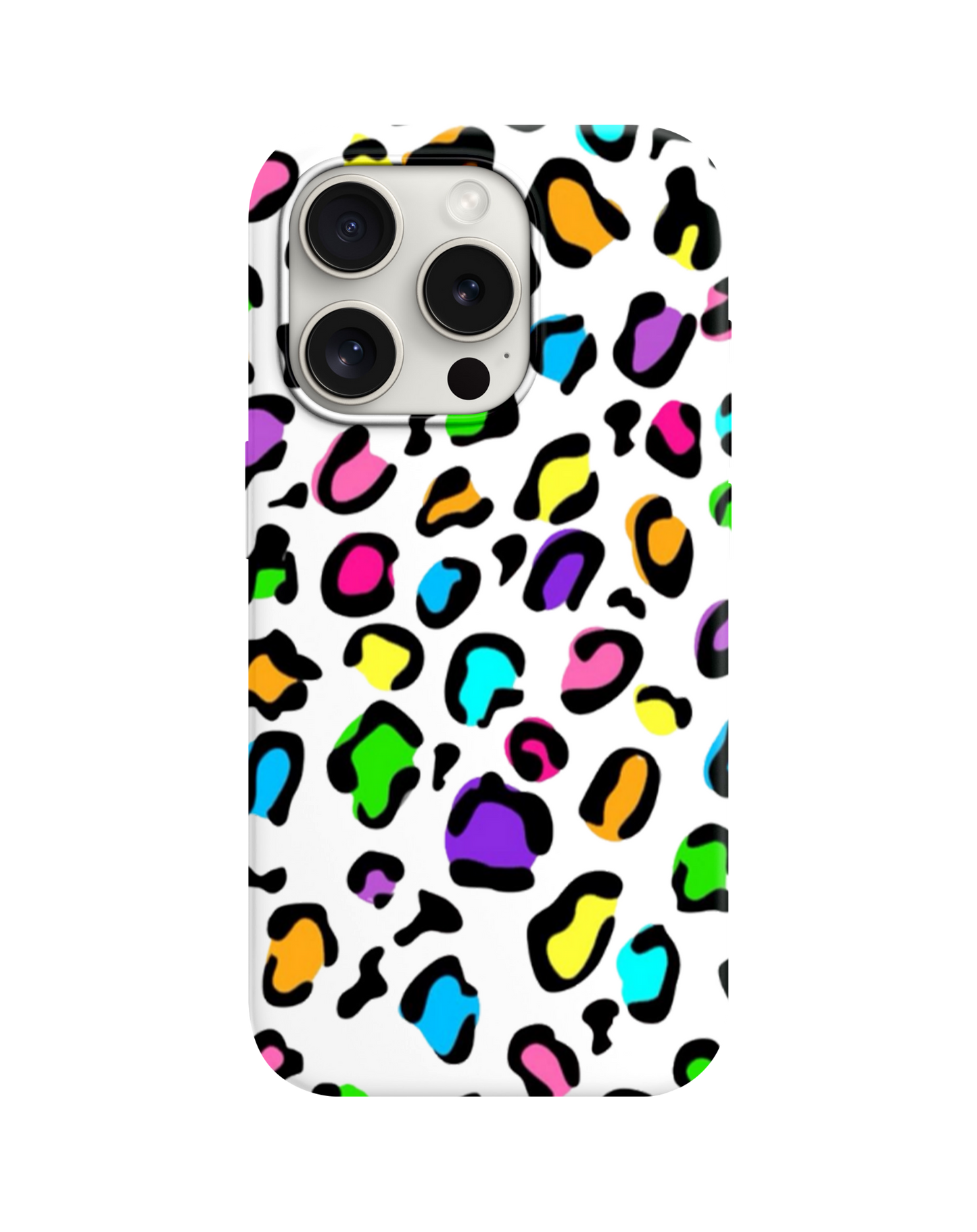Renkli Leopar Desenli Telefon Kılıfı *** 359