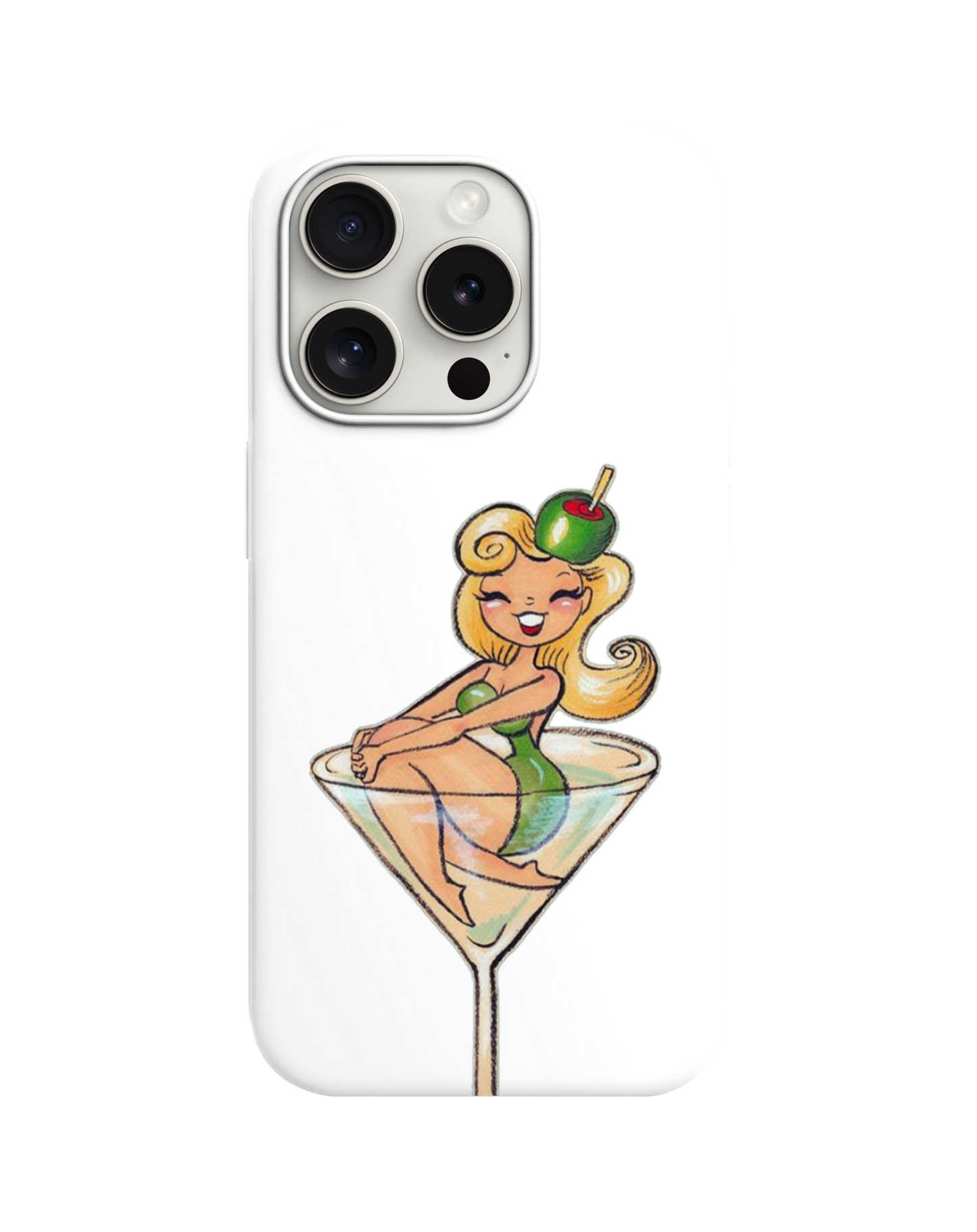 Retro Kokteyl Kız Tasarımlı Telefon Kılıfı --- 364