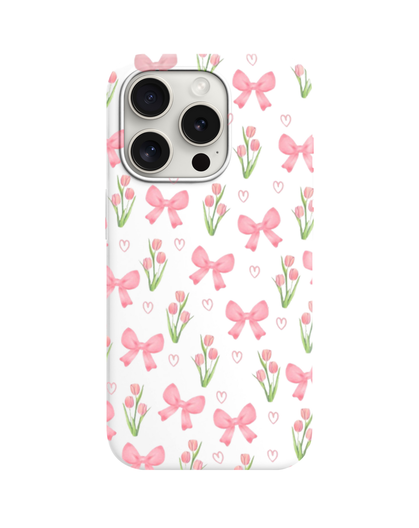 Tatlı Fiyonk ve Çiçek Desenli Telefon Kılıfı /// 371