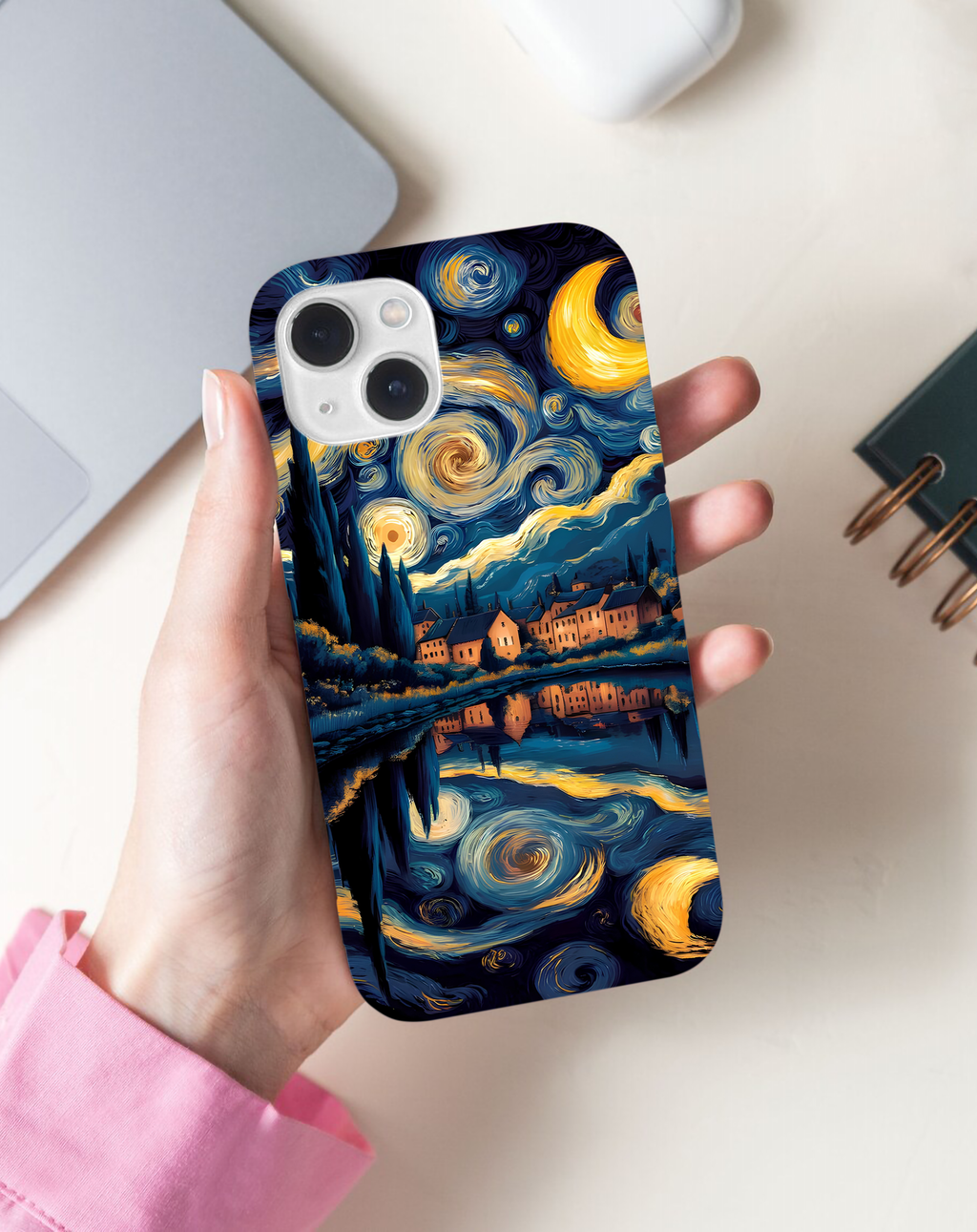 Yıldızlı Köy Yansımalı Premium Telefon Kılıfı