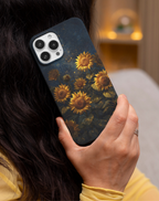 Gece Zeminli Ayçiçeği Premium Telefon Kılıfı