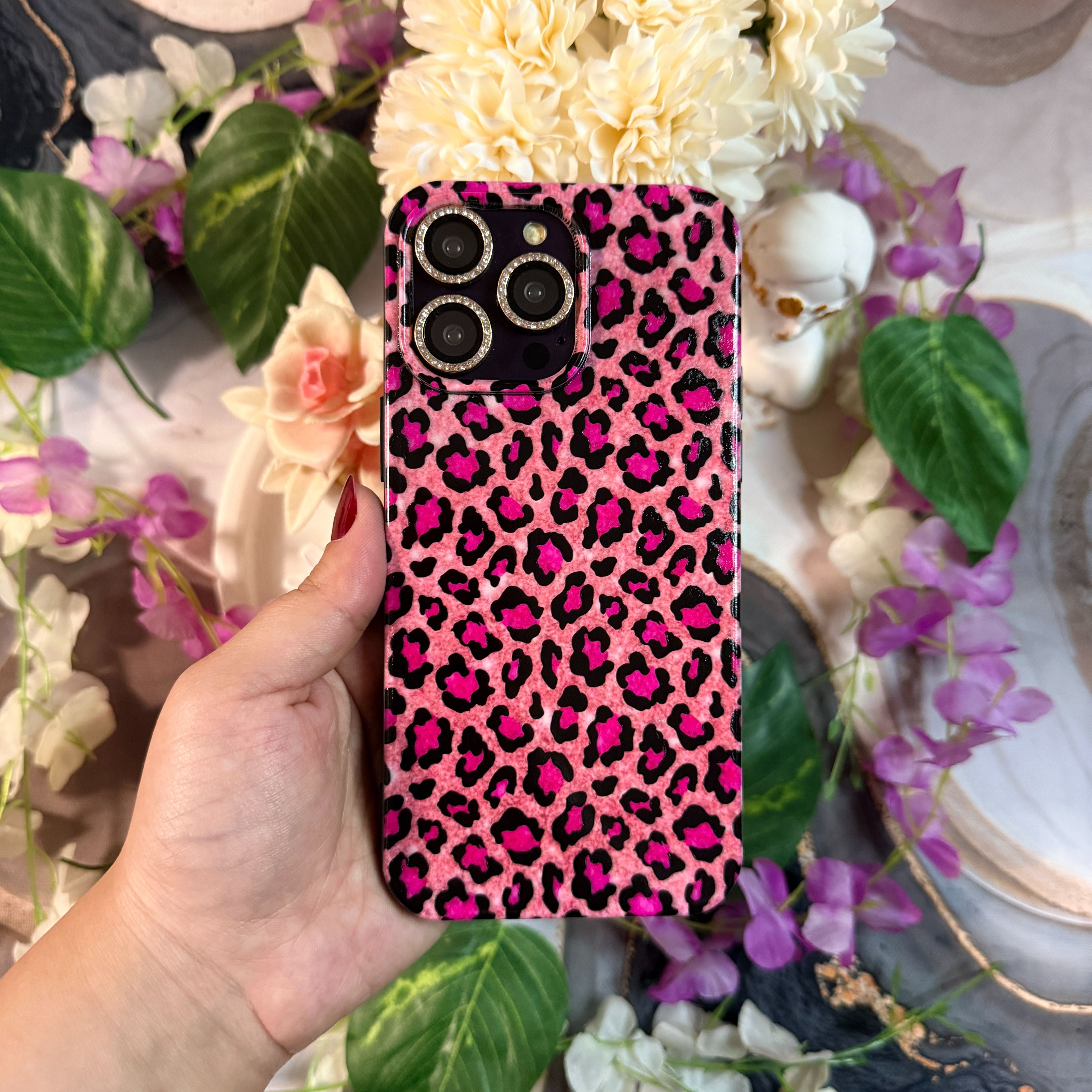 Pembe Leopar Premium Telefon Kılıfı
