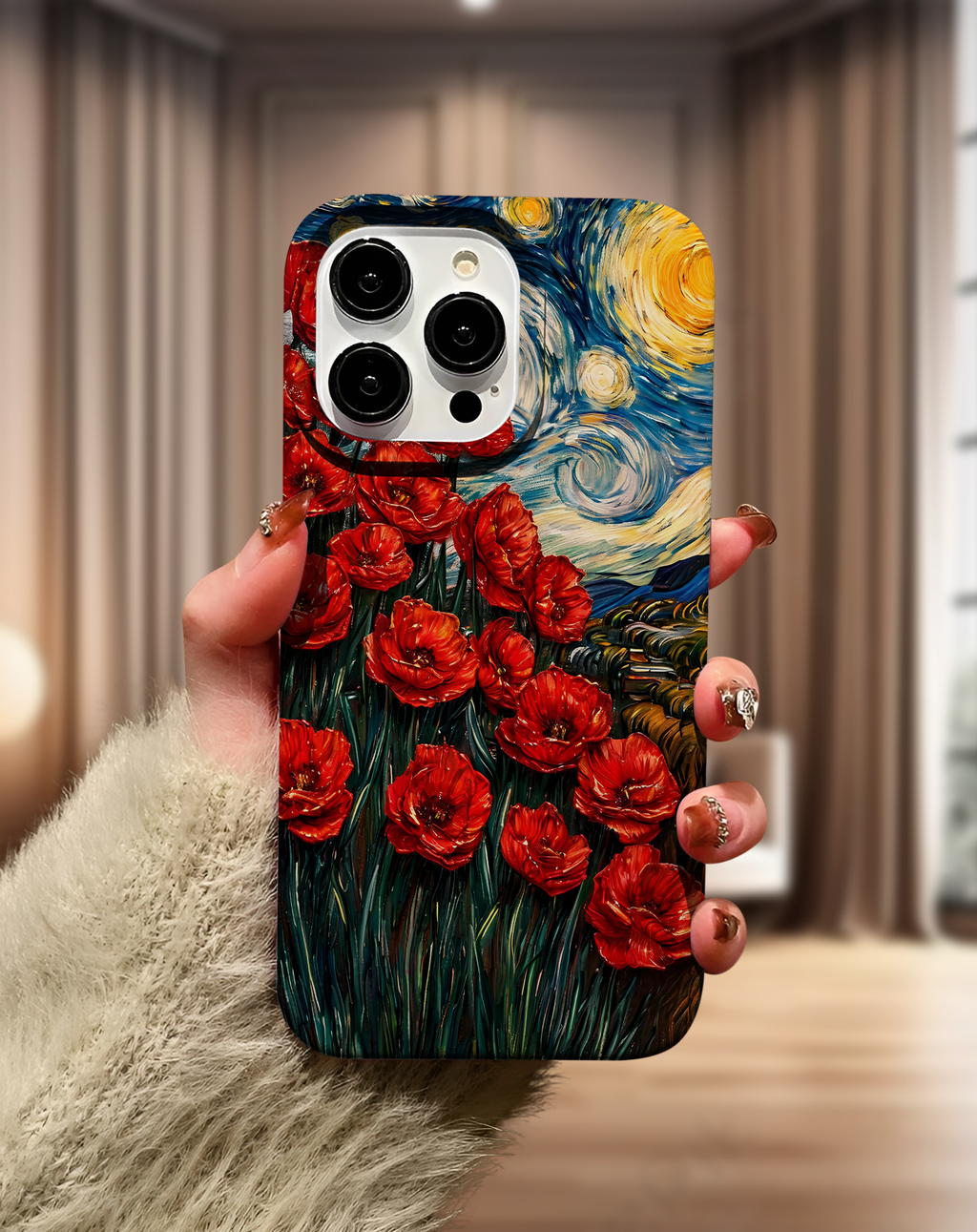 Van Gogh Kırmızı Gelincik Premium Telefon Kılıfı