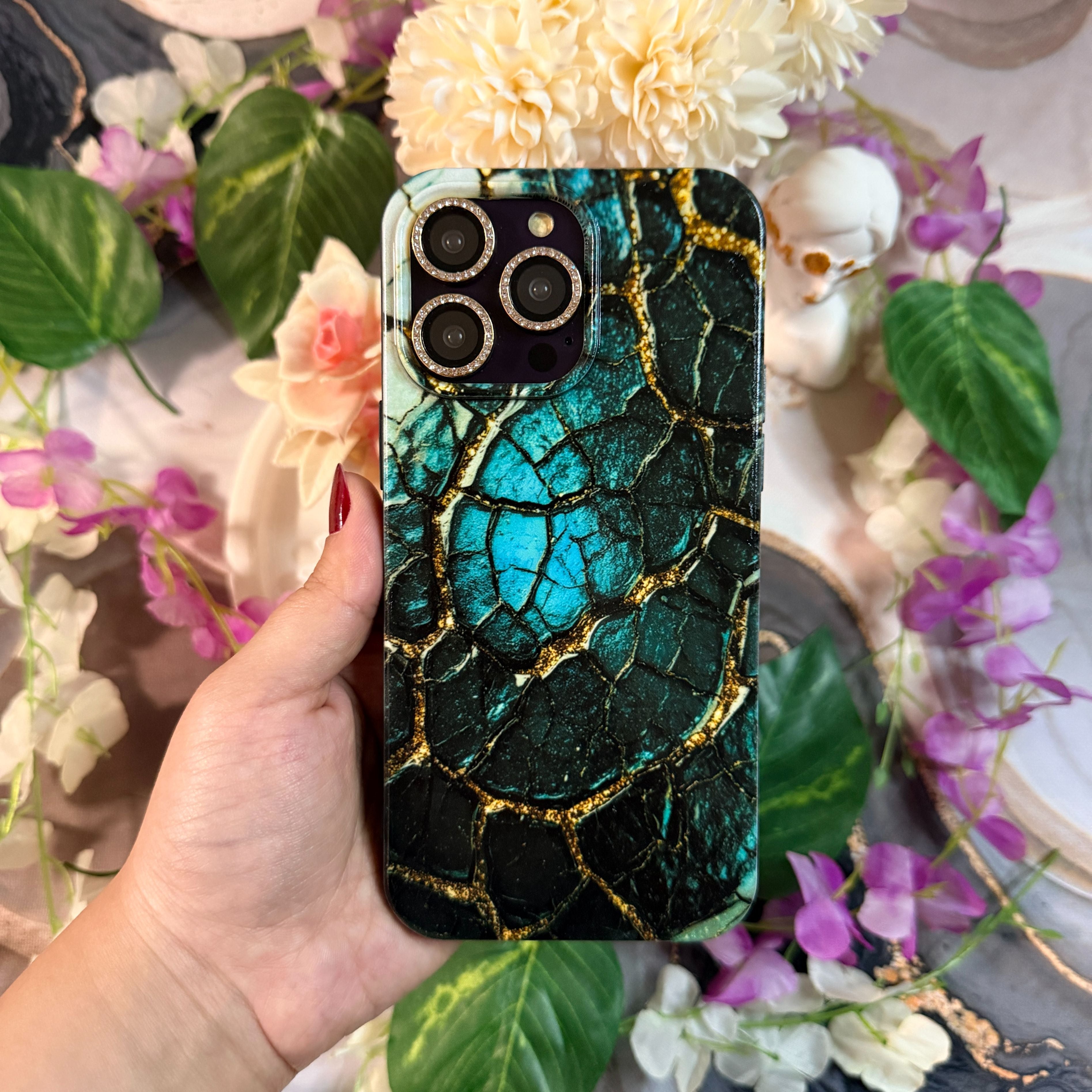 Gold Çatlak Görünüm Premium Telefon Kılıfı