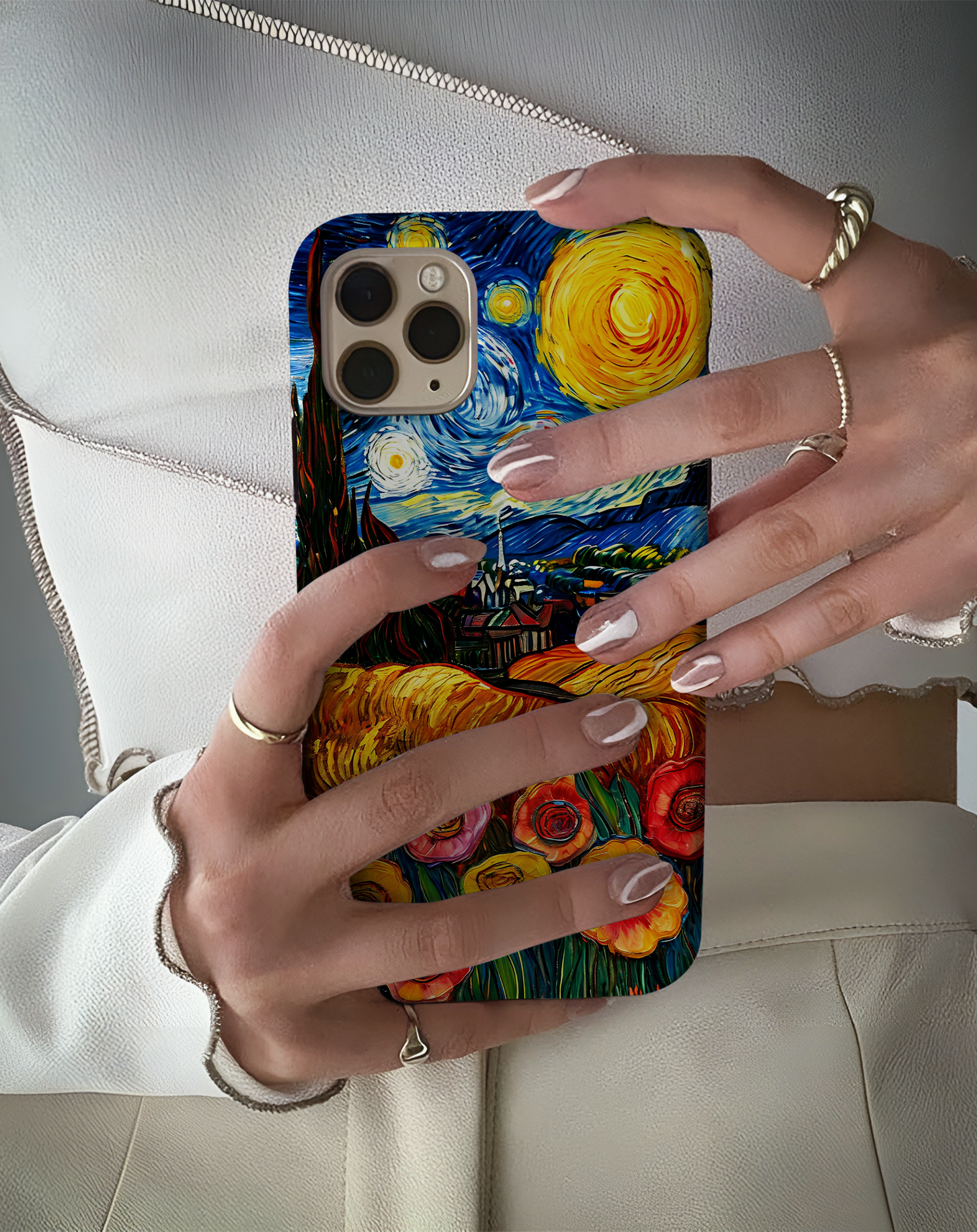 Yıldızlı Çiçek Tarlası Premium Telefon Kılıfı