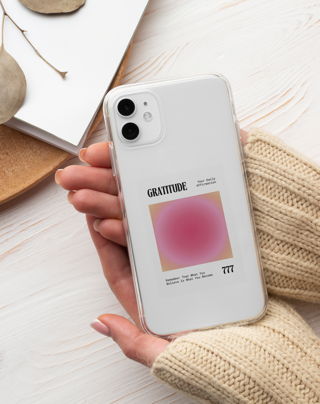 Gratitude 777 Premium Şeffaf Telefon Kılıfı