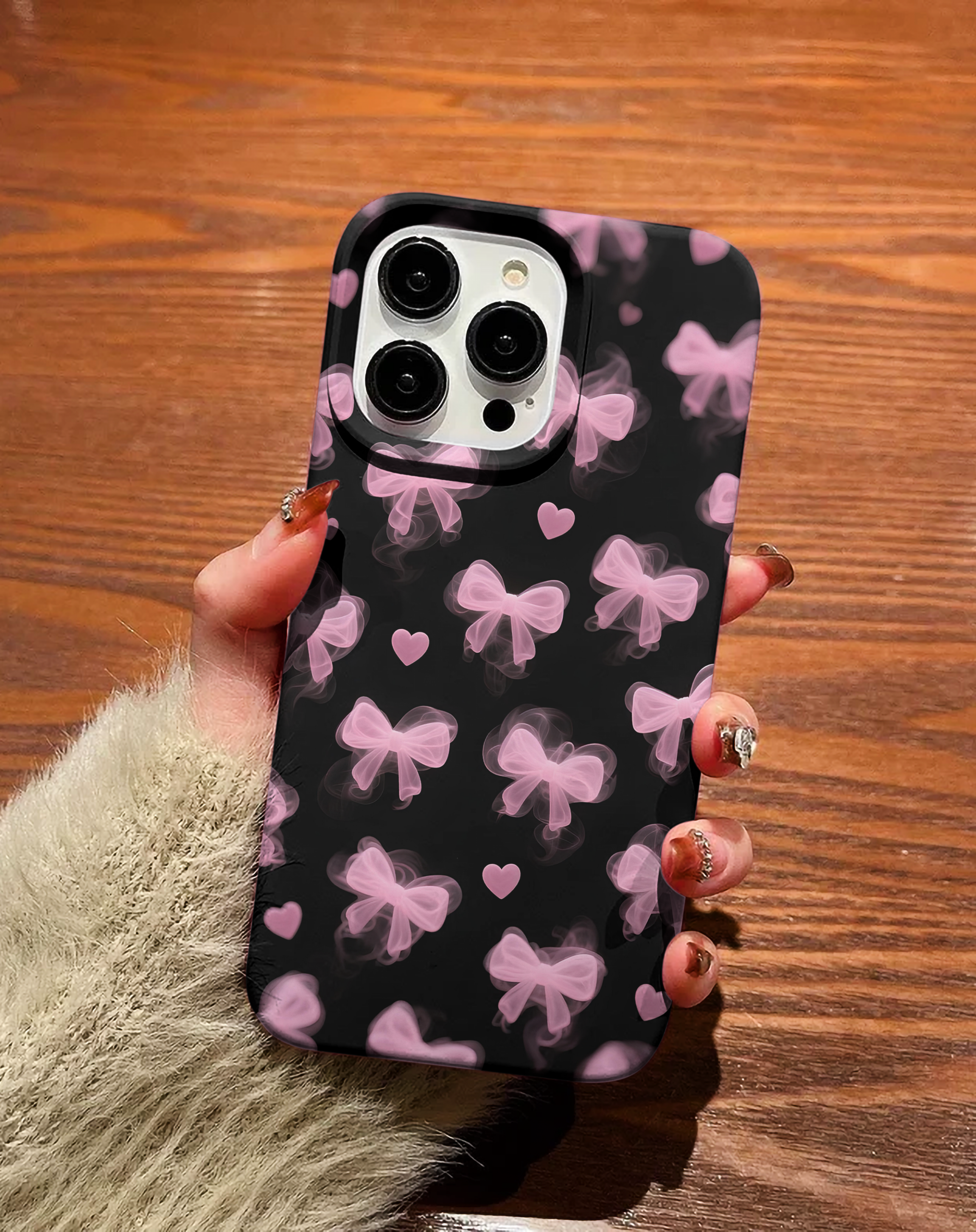 Pink Bow Smoke Premium Telefon Kılıfı