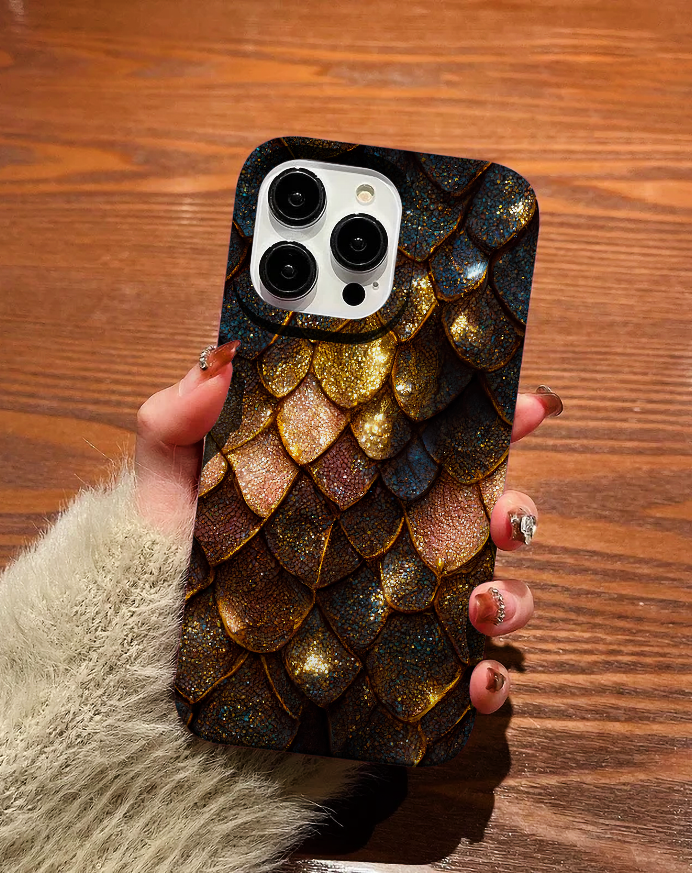 Gold & Black Texture Premium Telefon Kılıfı