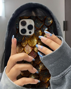 Gold & Black Texture Premium Telefon Kılıfı