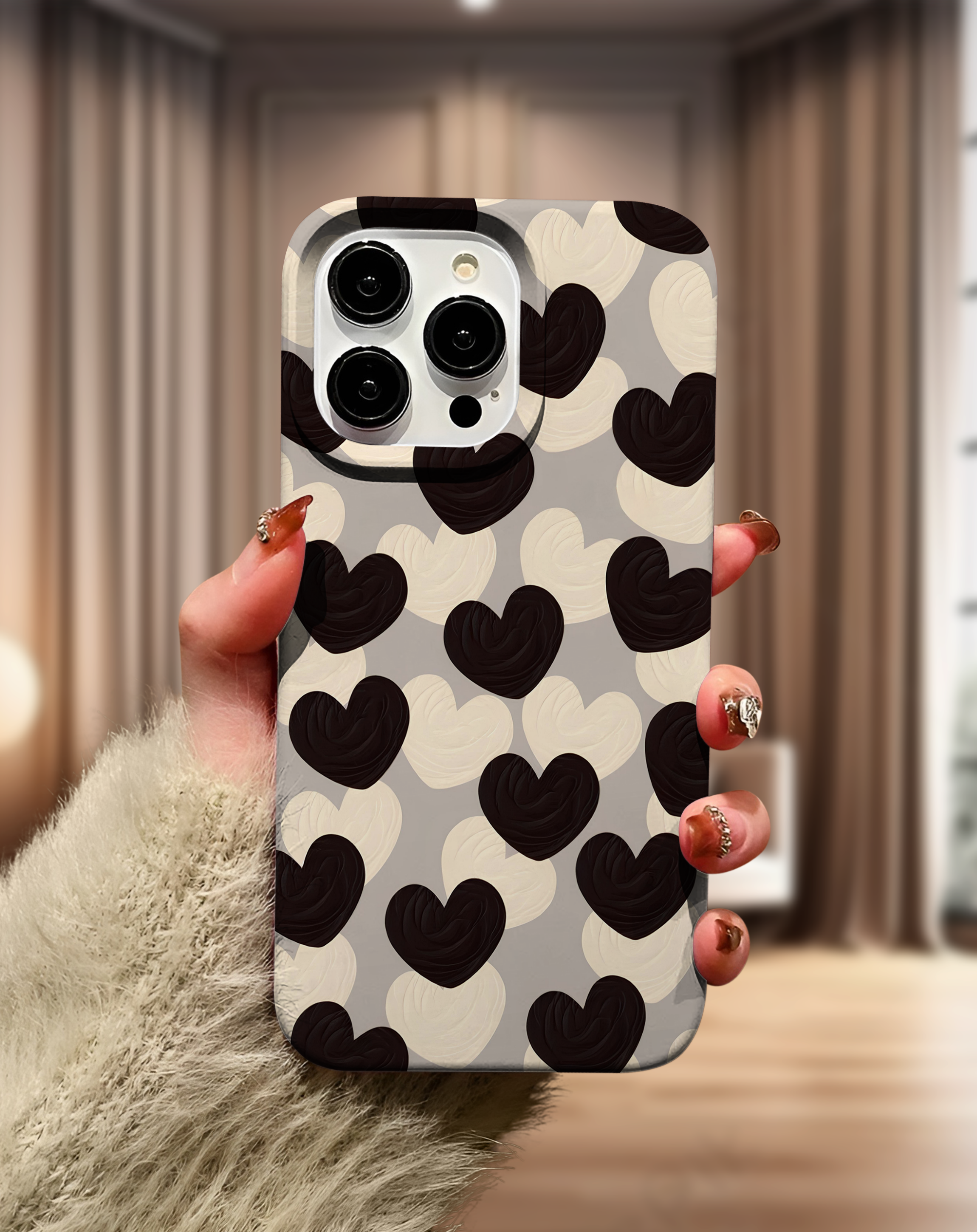 Minimal Kalp Desenli Premium Telefon Kılıfı