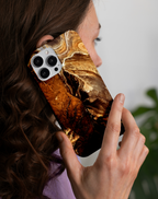 Gold Kahve Damar Premium Telefon Kılıfı