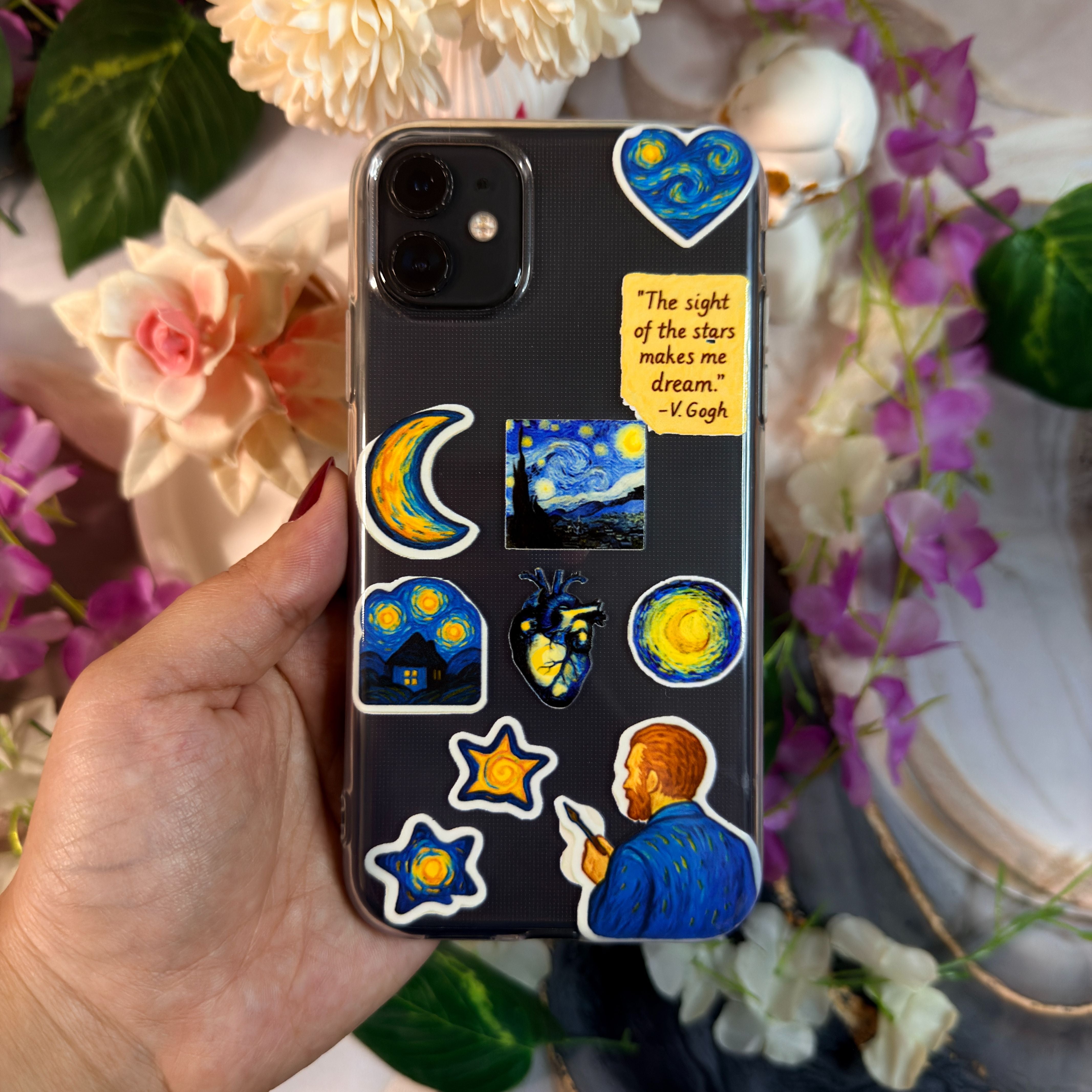 Sanat Temalı Premium Şeffaf Telefon Kılıfı