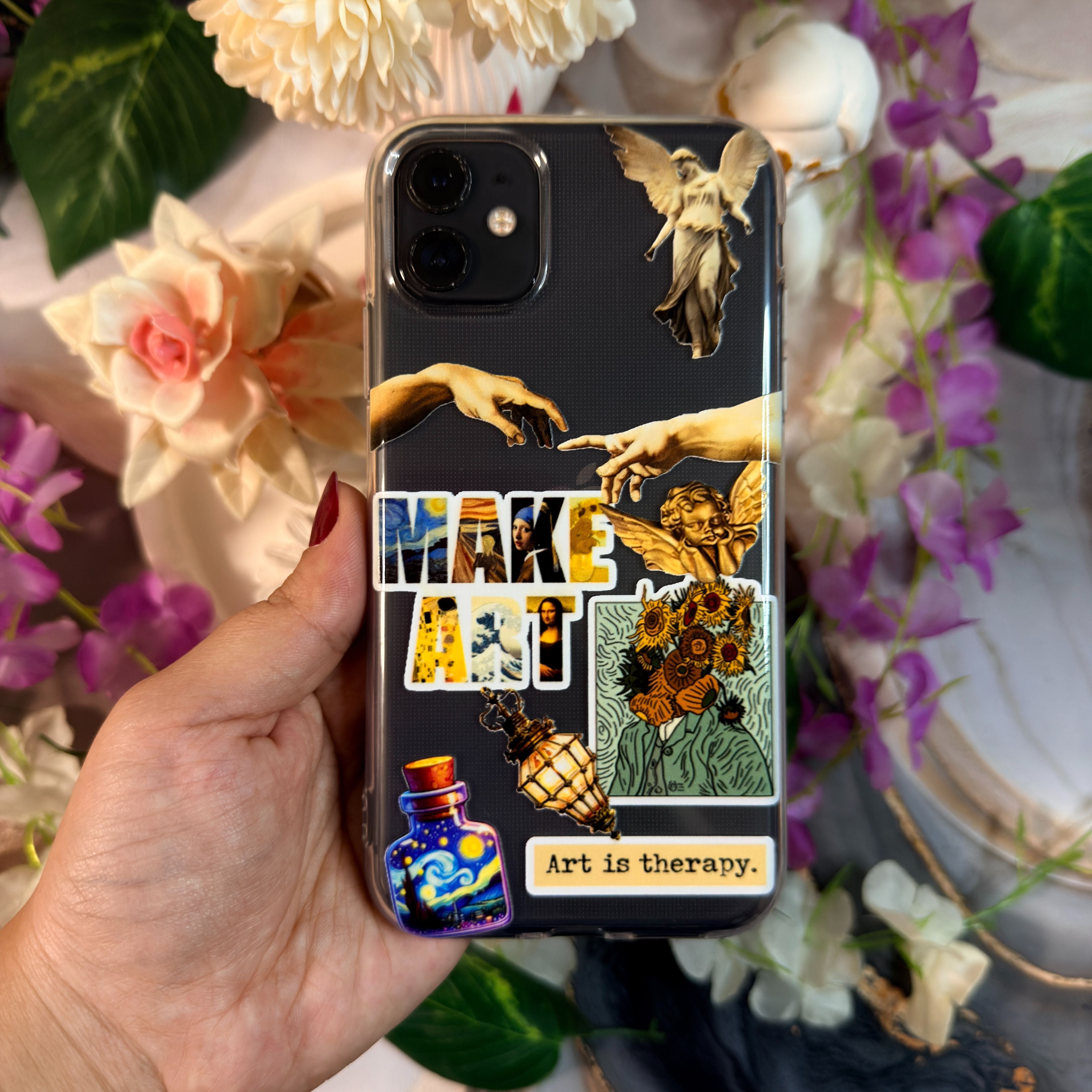 Sanat Temalı Premium Şeffaf Telefon Kılıfı