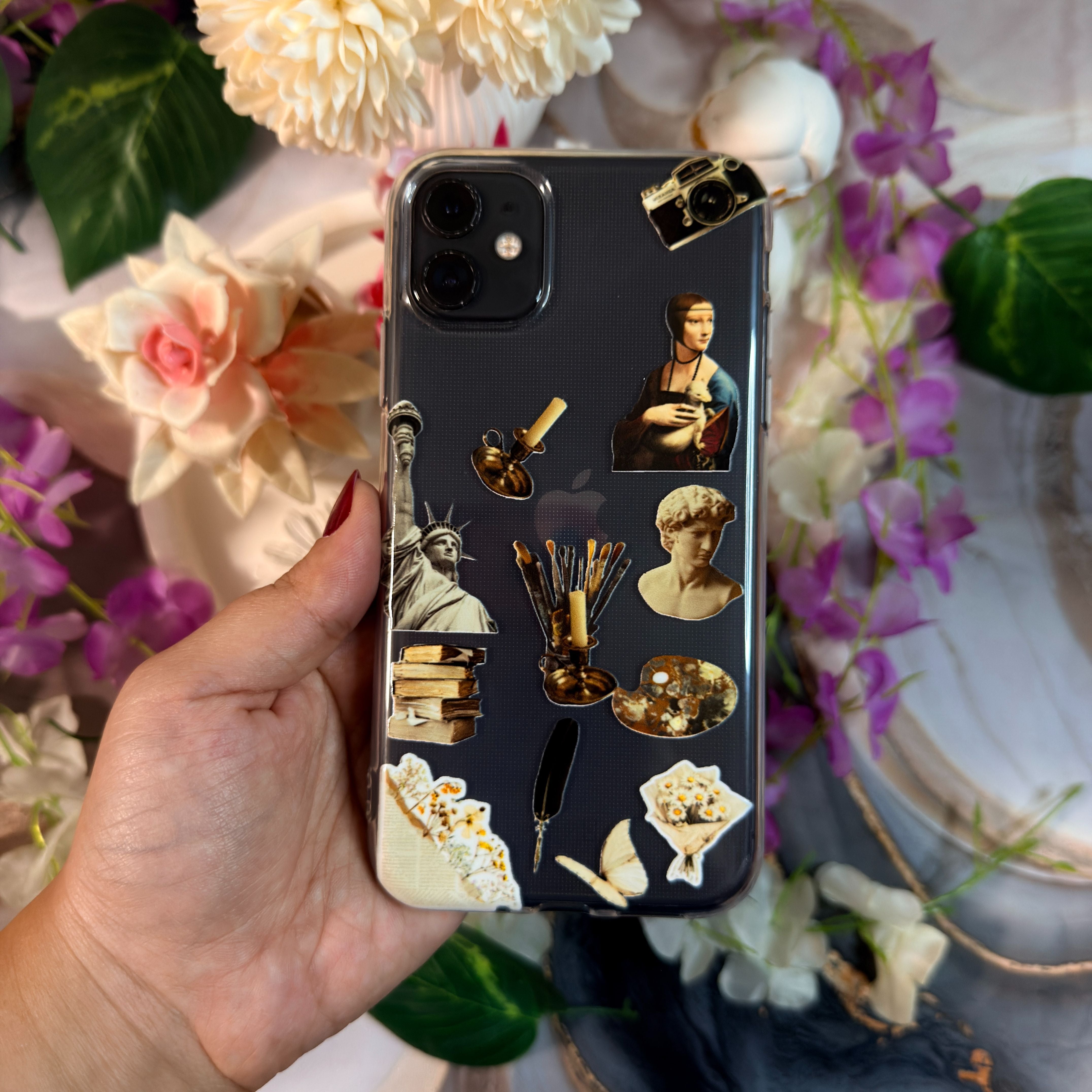 Sanat Temalı Premium Şeffaf Telefon Kılıfı