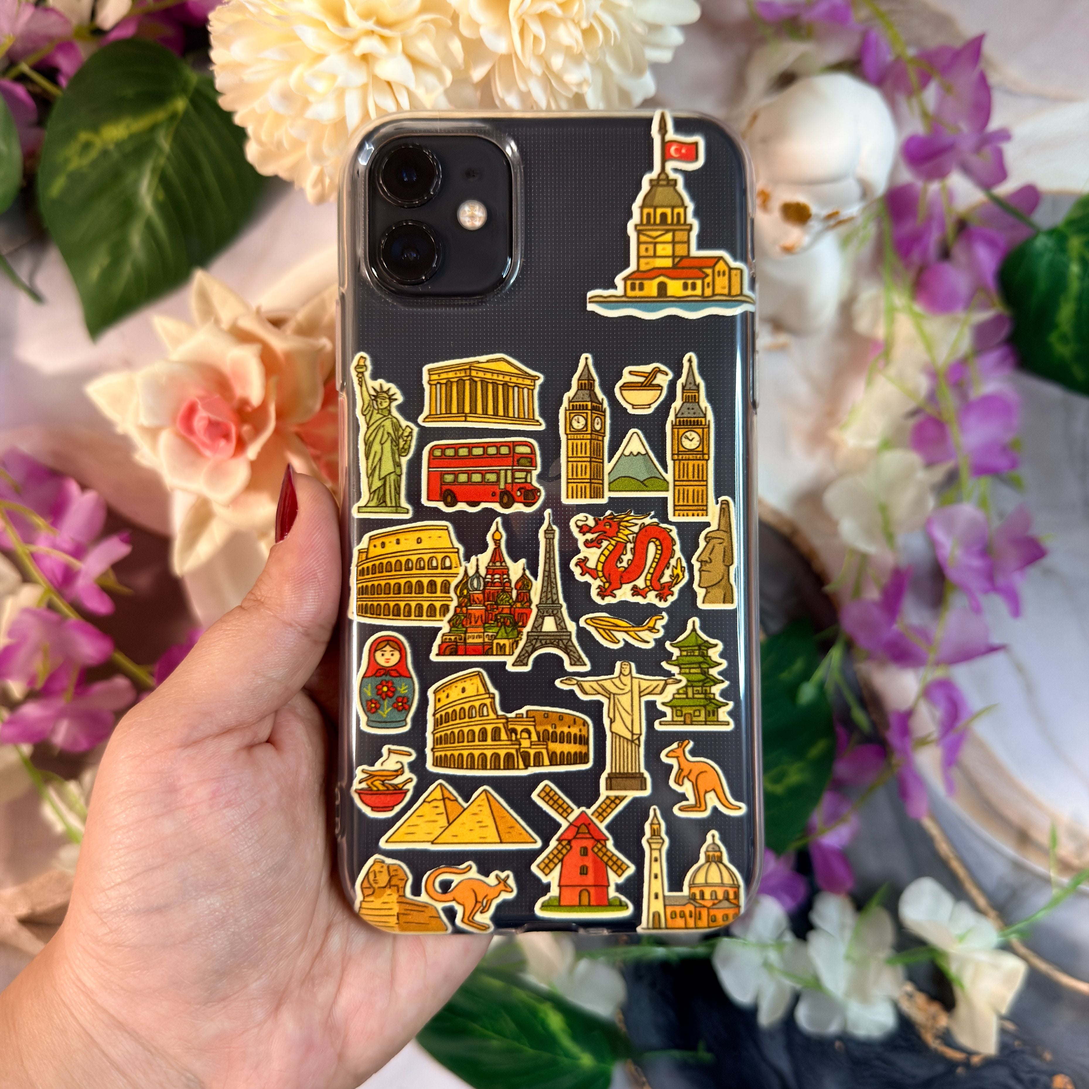 World Icons Premium Şeffaf Telefon Kılıfı