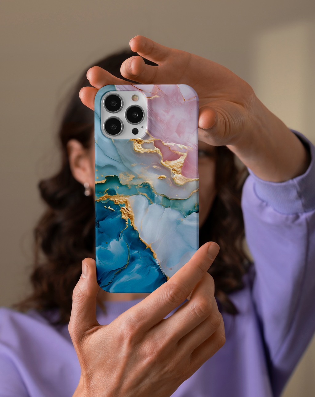 Luxury Gold Marble Desen Telefon Kılıfı