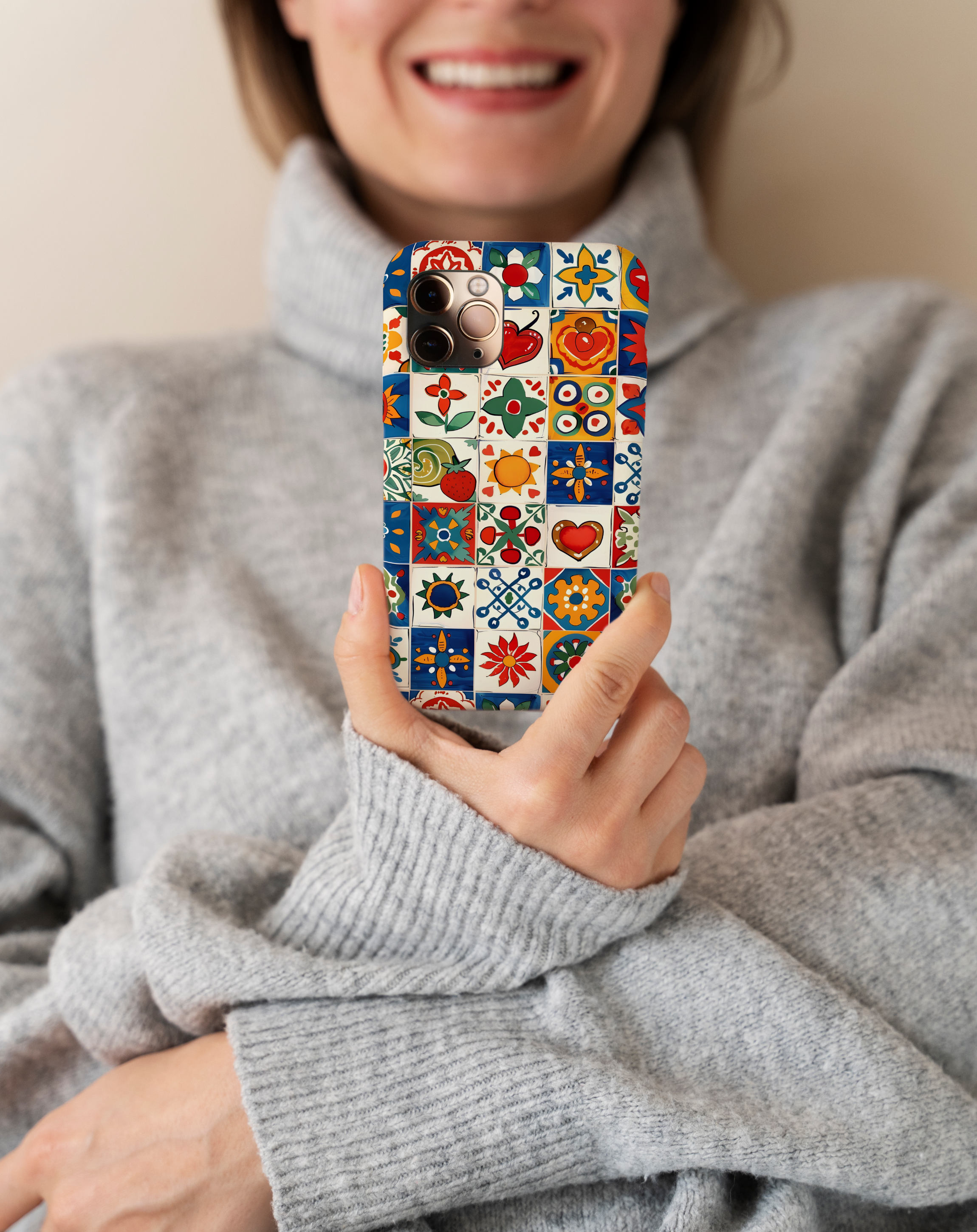 Renkli Mozaik Premium Telefon Kılıfı