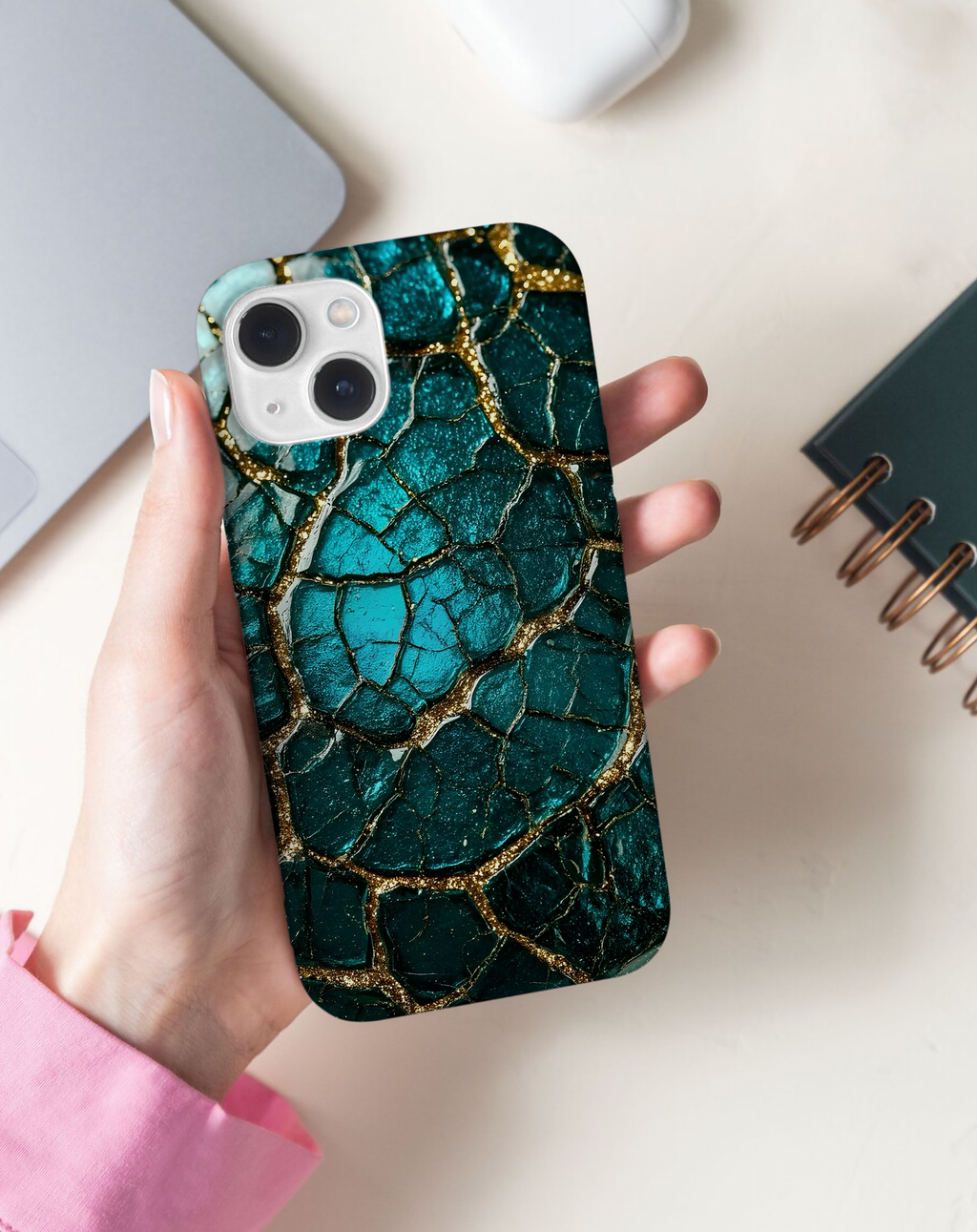 Gold Çatlak Görünüm Premium Telefon Kılıfı