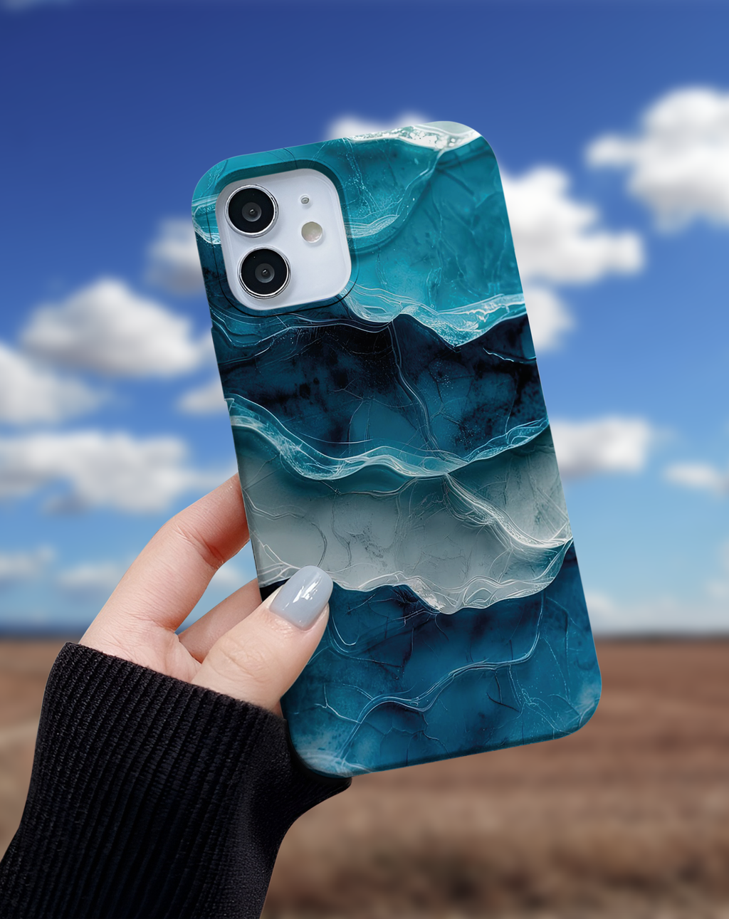 Ocean Blue Abstract Wave Telefon Kılıfı