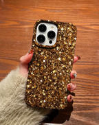 Gold Efektli Parlak Premium Telefon Kılıfı