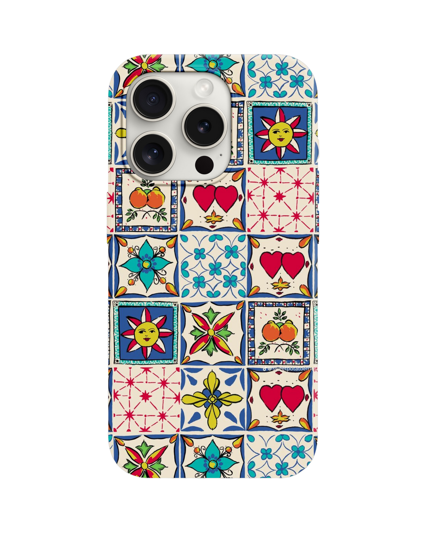Renkli Mozaik Desenli Retro Telefon Kılıfı  *** 244