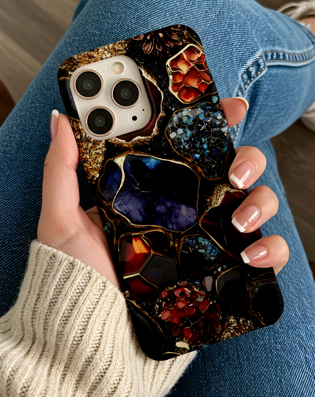 Renkli Kristal Desenli Premium Telefon Kılıfı