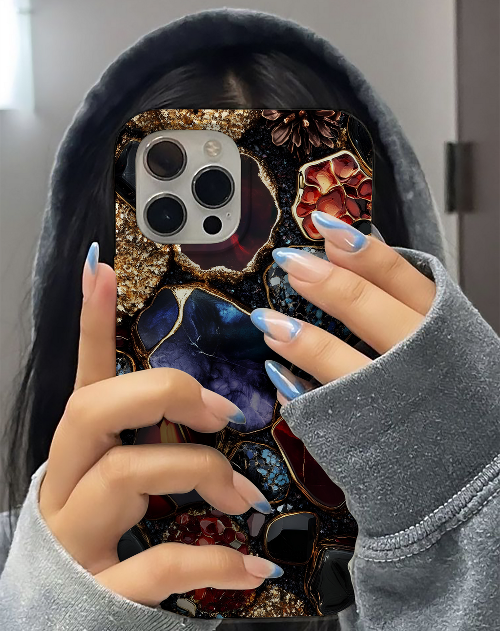 Renkli Kristal Desenli Premium Telefon Kılıfı