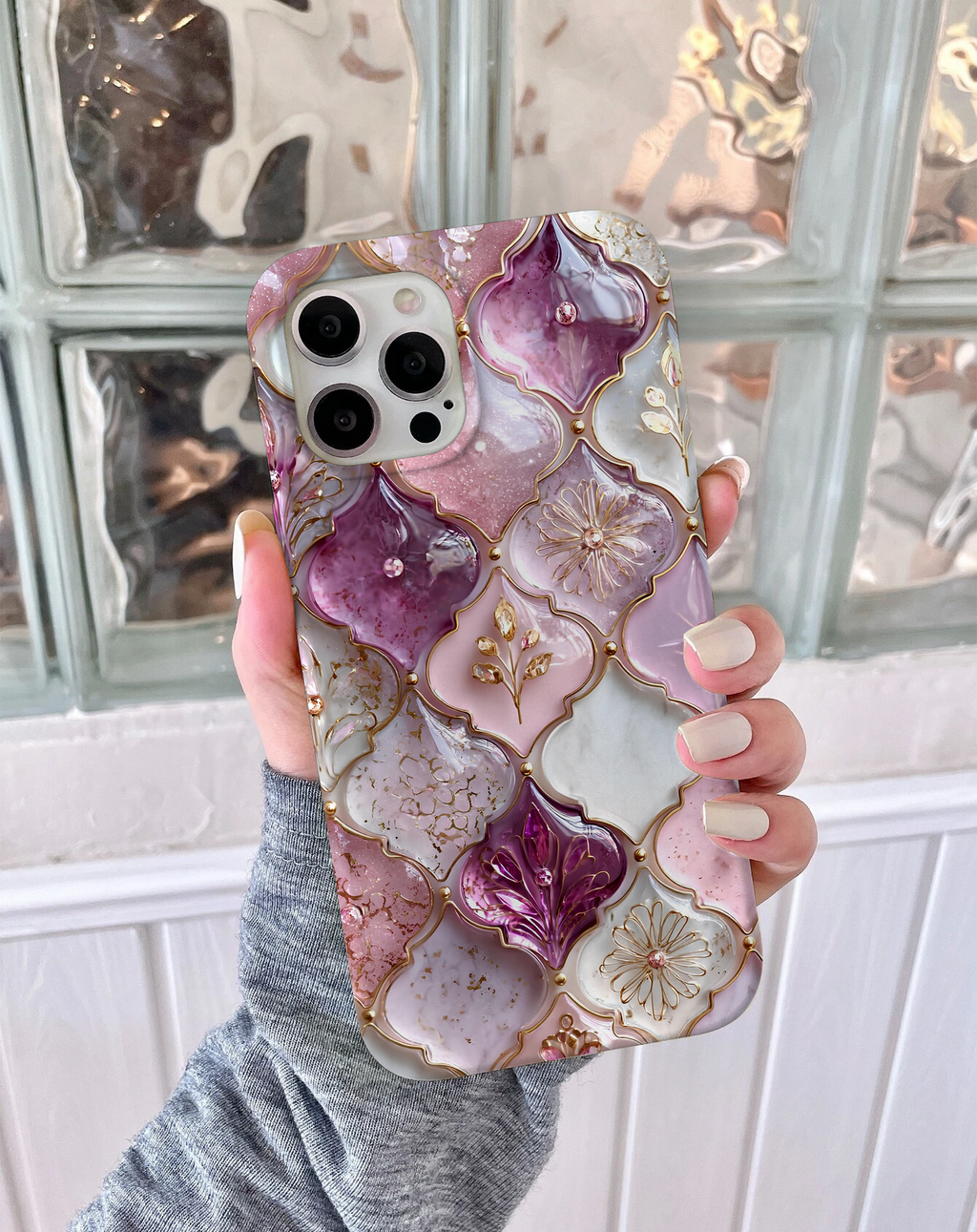 Lüks Mozaik Desen Premium Telefon Kılıfı