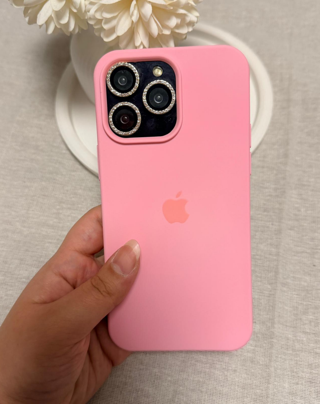 Apple Logo Pembe Premium Telefon Kılıfı