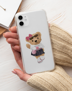 Girly Teddy Bear Şeffaf Premium Telefon Kılıfı