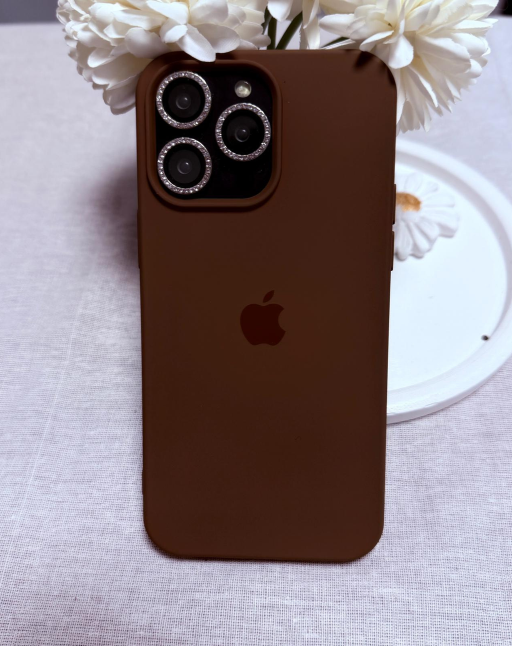 Apple Logo Kahverengi Premium Telefon Kılıfı