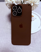 Apple Logo Kahverengi Premium Telefon Kılıfı