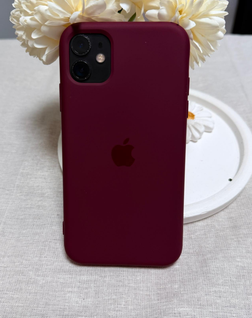 Apple Logo Bordo Premium Telefon Kılıfı