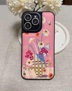 Floral Art Deri Telefon Kılıfı