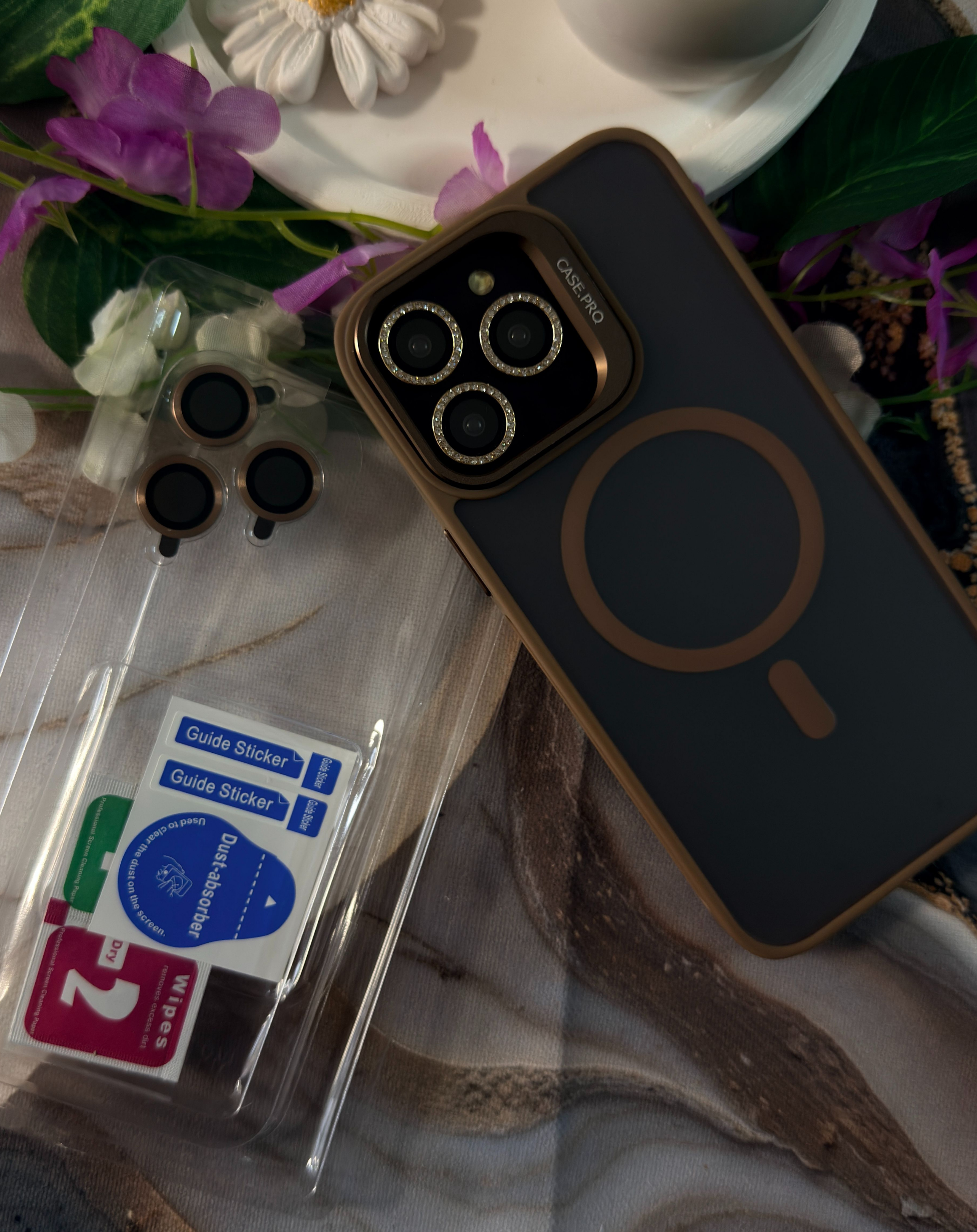 Standlı Kamera Lens Hediyeli MagSafe Telefon Kılıfı