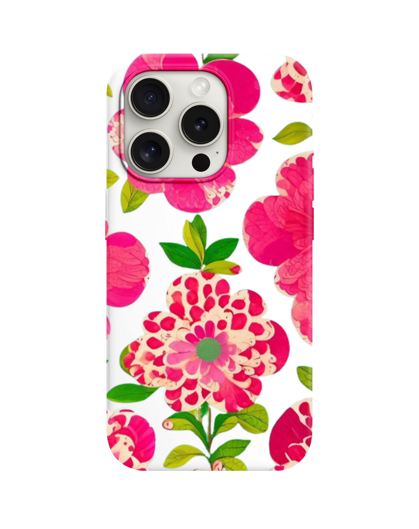Enerjik Pembe Çiçekler Telefon Kılıfı /// 339