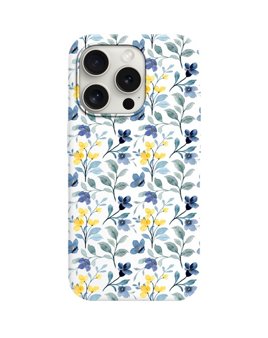 Mavi & Sarı Floral Desenli Telefon Kılıfı /// 344
