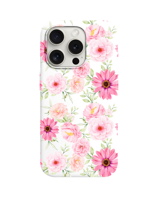 Pembe Çiçek Desenli Telefon Kılıfı /// 347
