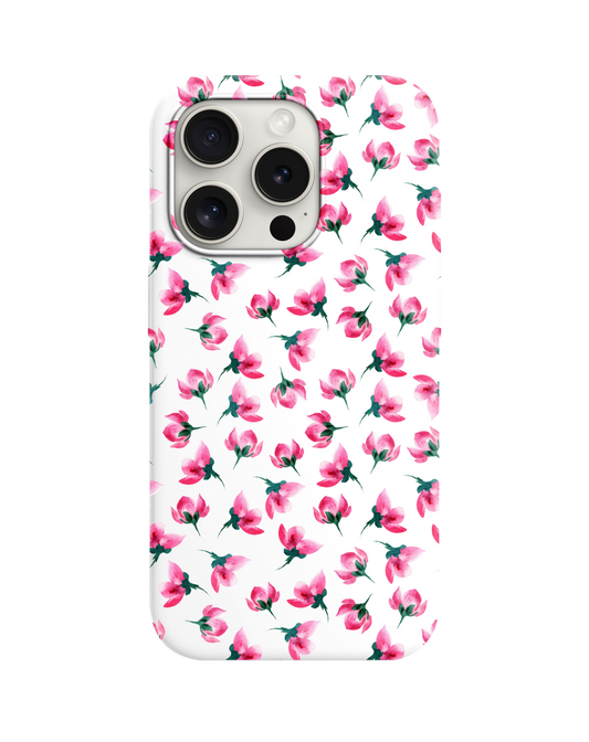 Minimal Pembe Çiçek Desenli Telefon Kılıfı /// 348