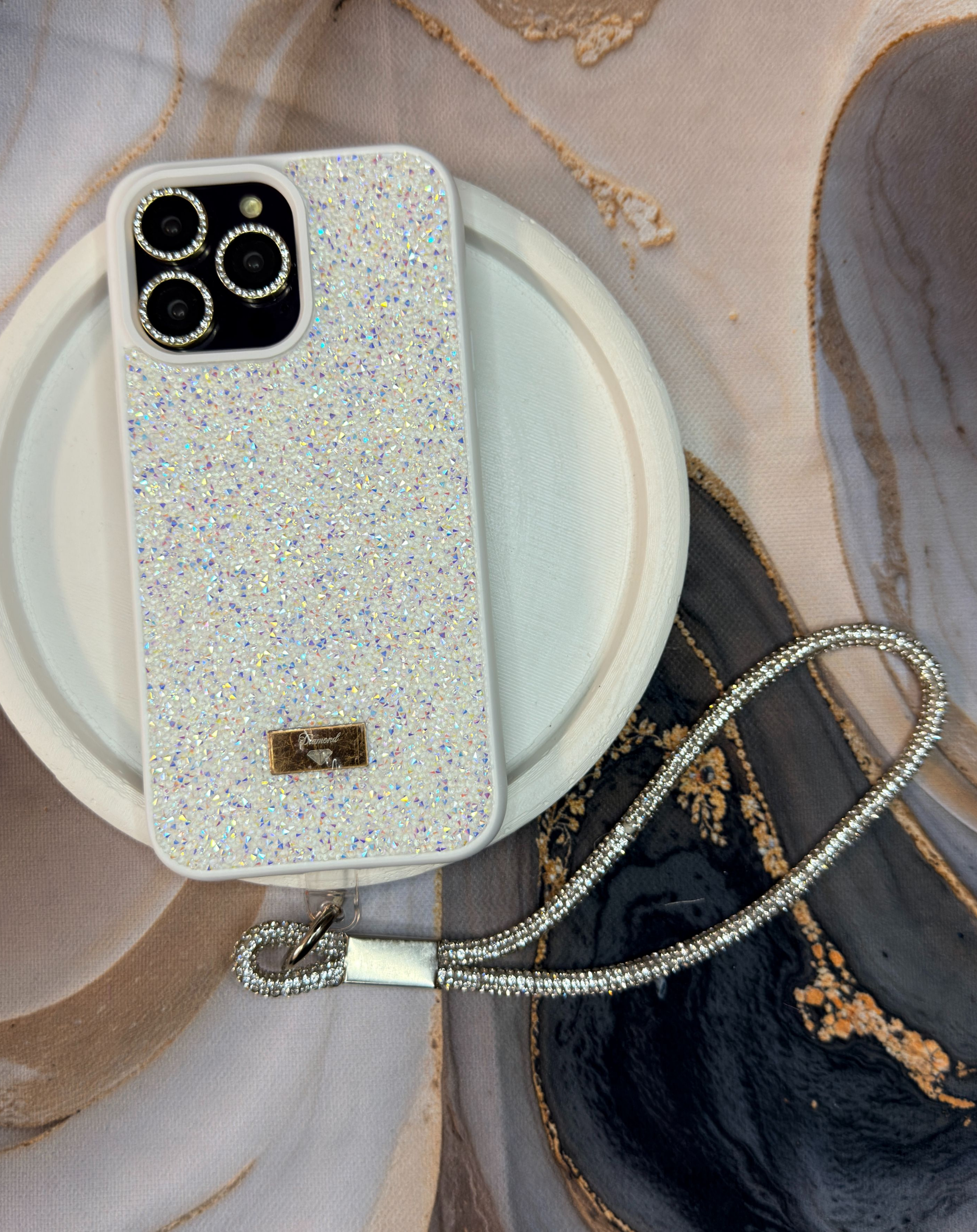 Taşlı Işıltılı Telefon Askısı-Bileklik