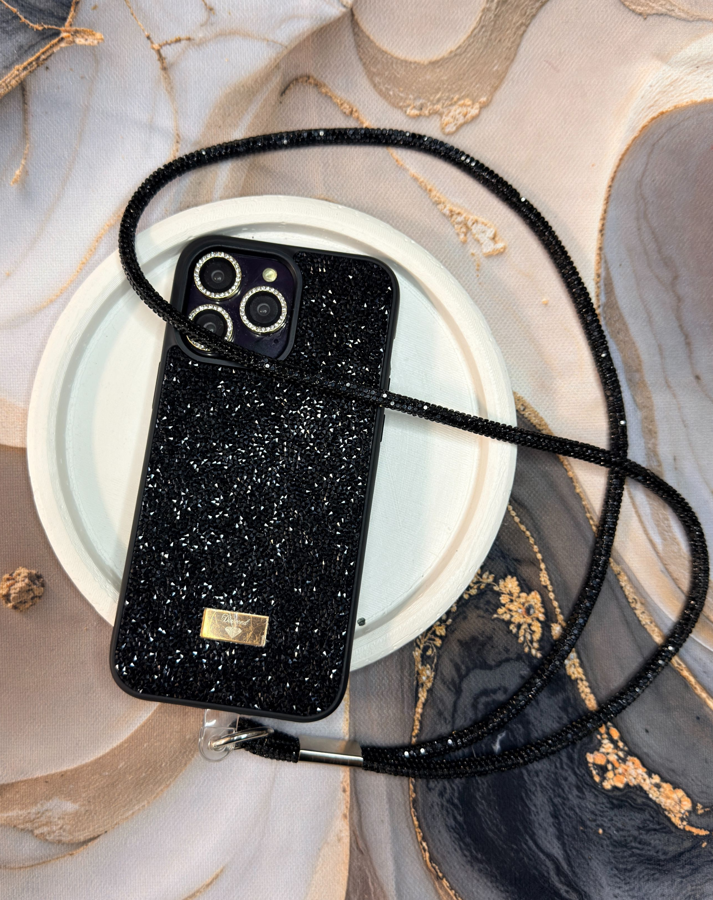 Taşlı Işıltılı Telefon Askısı-Boyunluk