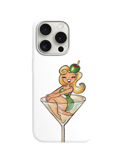 Retro Kokteyl Kız Tasarımlı Telefon Kılıfı --- 364