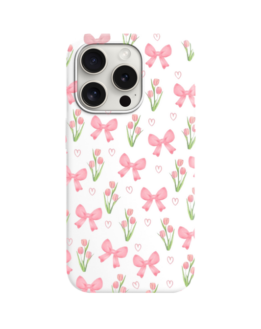 Tatlı Fiyonk ve Çiçek Desenli Telefon Kılıfı /// 371