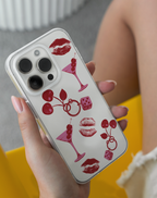 Kiraz ve Fiyonk Premium Şeffaf Telefon Kılıfı