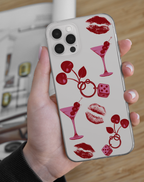 Kiraz ve Fiyonk Premium Şeffaf Telefon Kılıfı