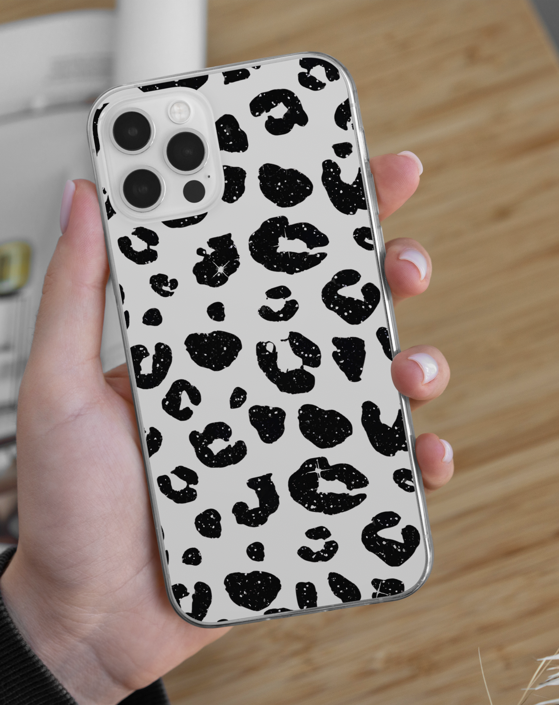 Şık Leopar Premium Şeffaf Telefon Kılıfı