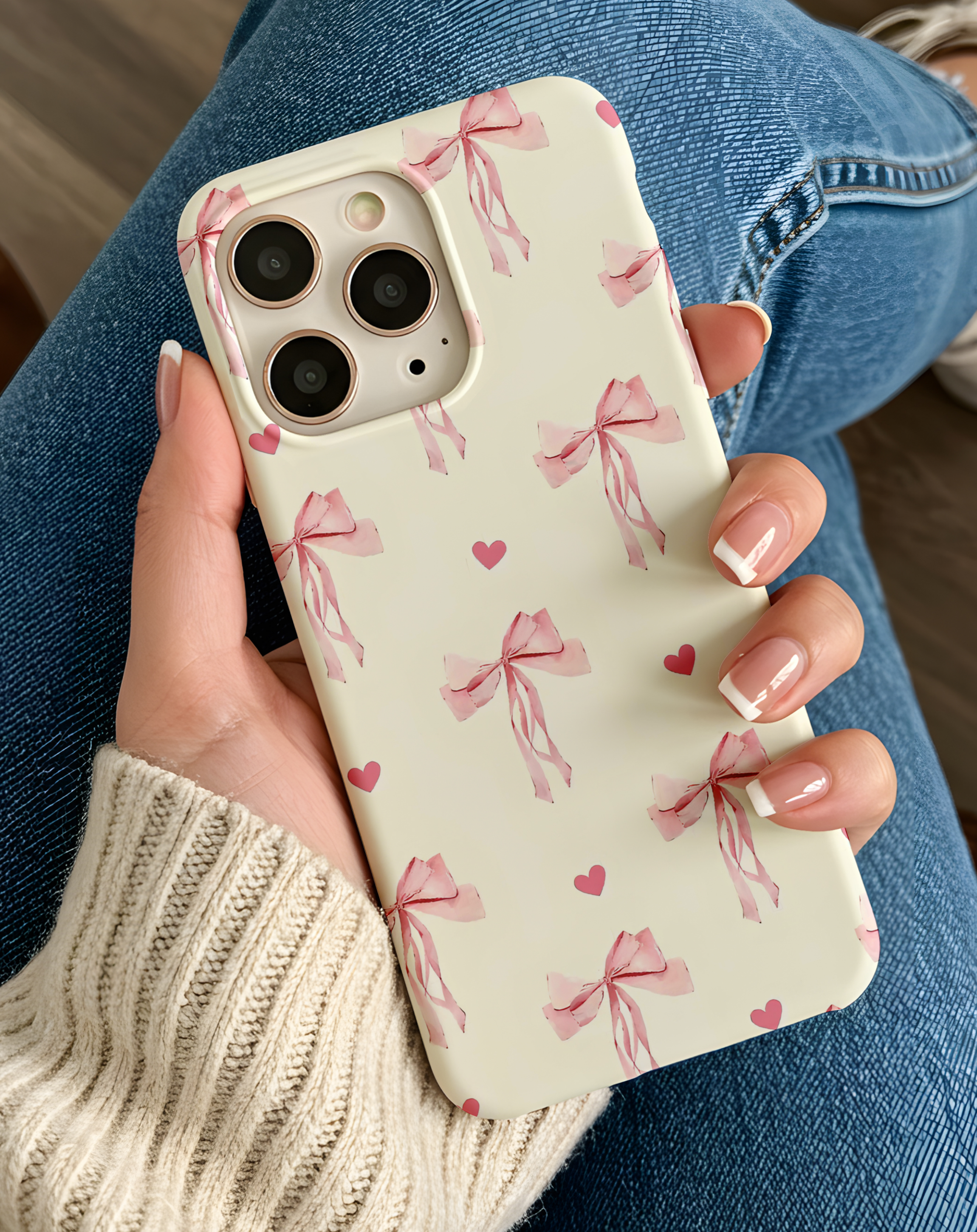 Kalp ve  Kurdele Premium Telefon Kılıfı