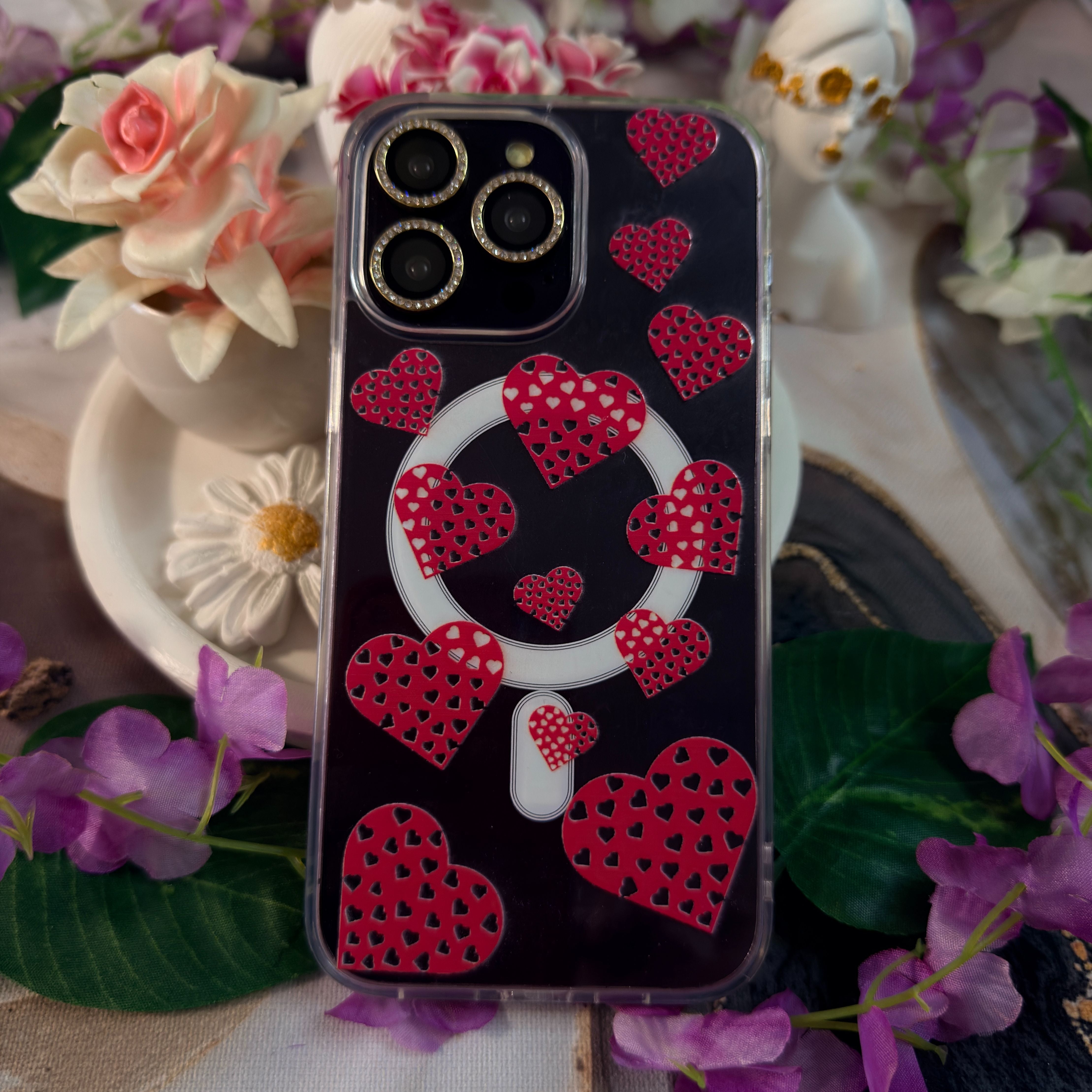 Mini Kalpler MagSafe Telefon Kılıfı