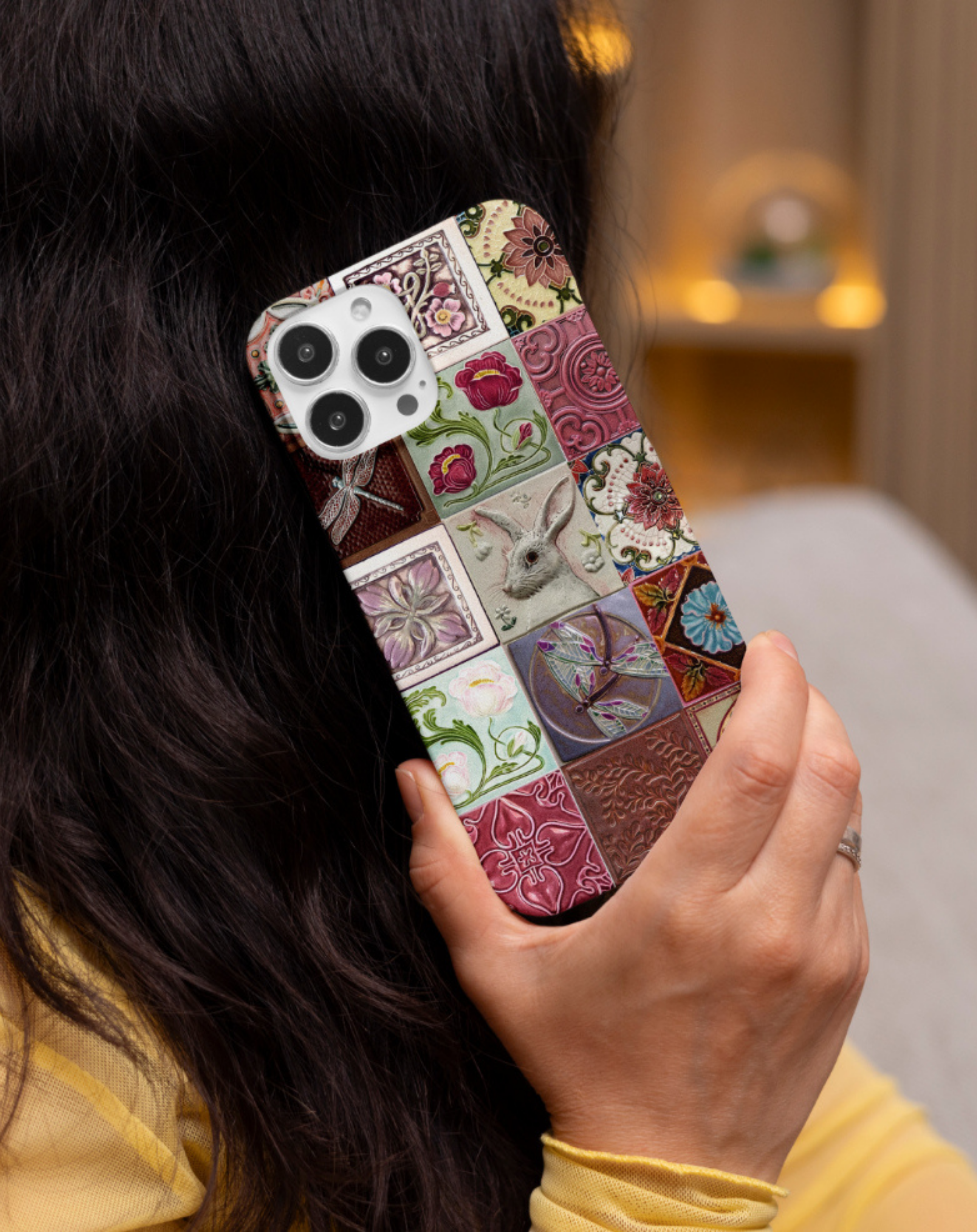 Vintage Floral Patchwork Premium Telefon Kılıfı