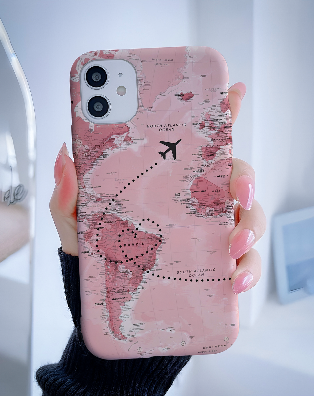 Airplane Route Map Premium Telefon Kılıfı